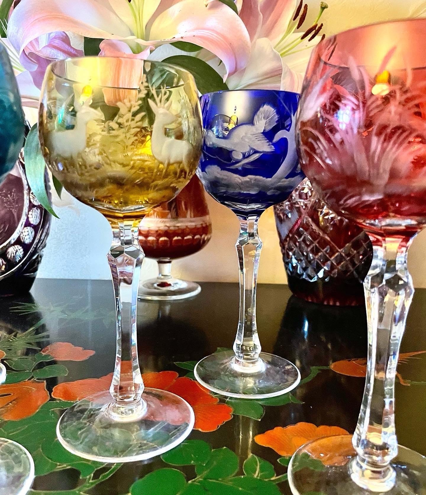 Вінтажні кришталеві келихи для вина/шампанського від MOSER Чехославаччина - Зображення 6