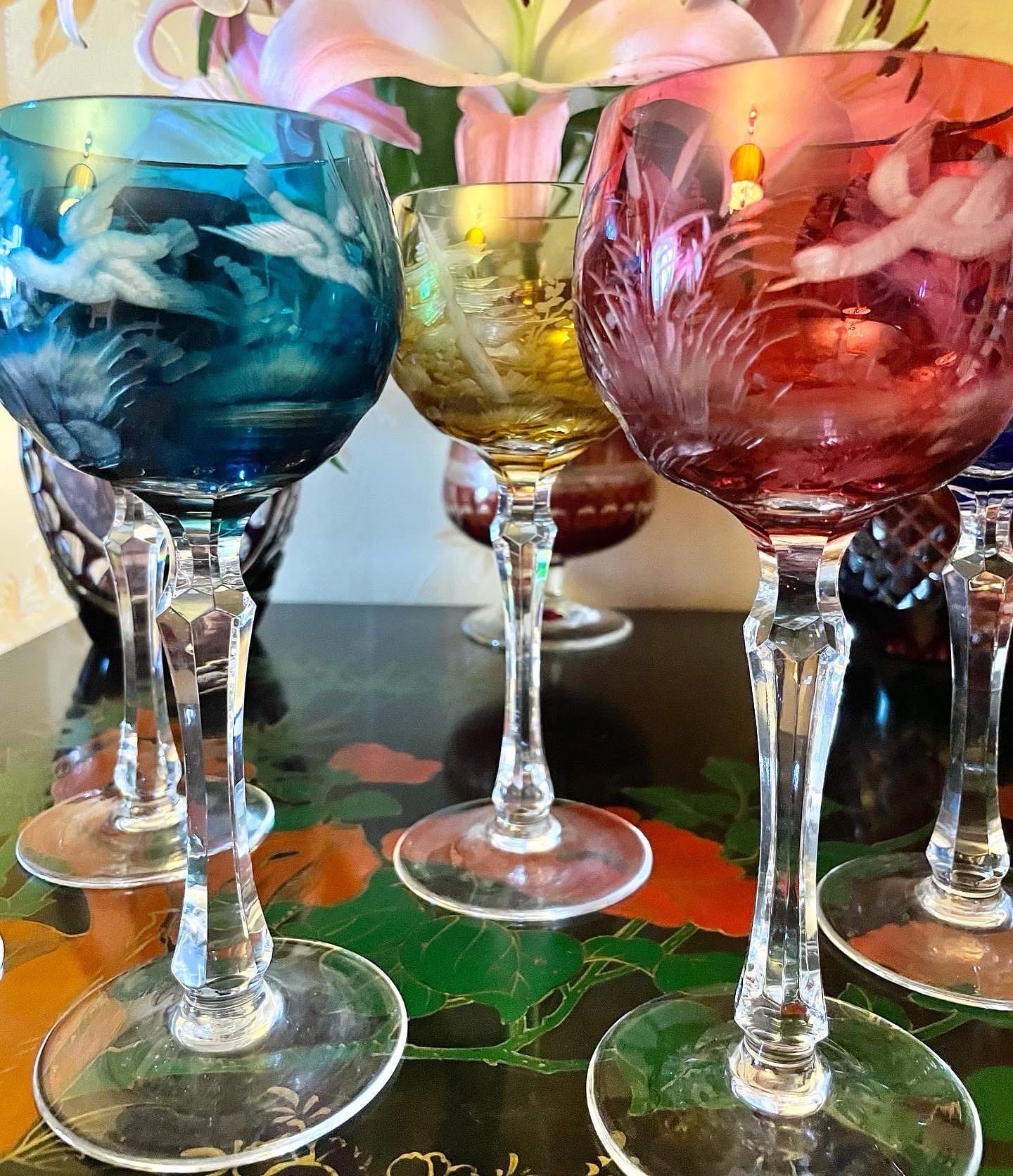 Вінтажні кришталеві келихи для вина/шампанського від MOSER Чехославаччина - Зображення 5