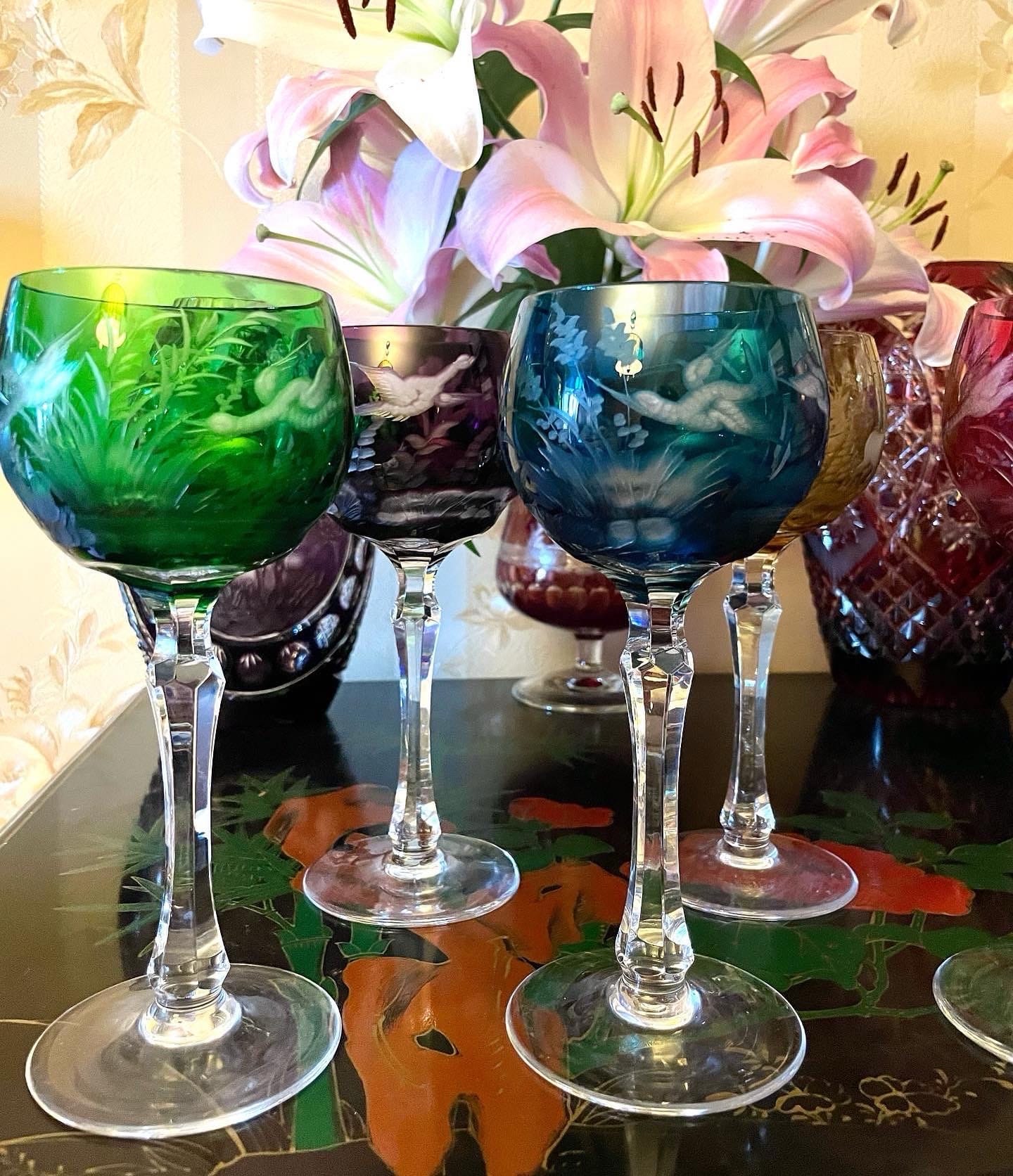 Вінтажні кришталеві келихи для вина/шампанського від MOSER Чехославаччина - Зображення 4