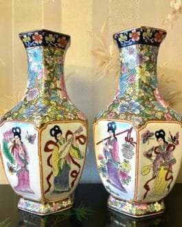 Шинуазри Вазы золотые пионы ручная роспись