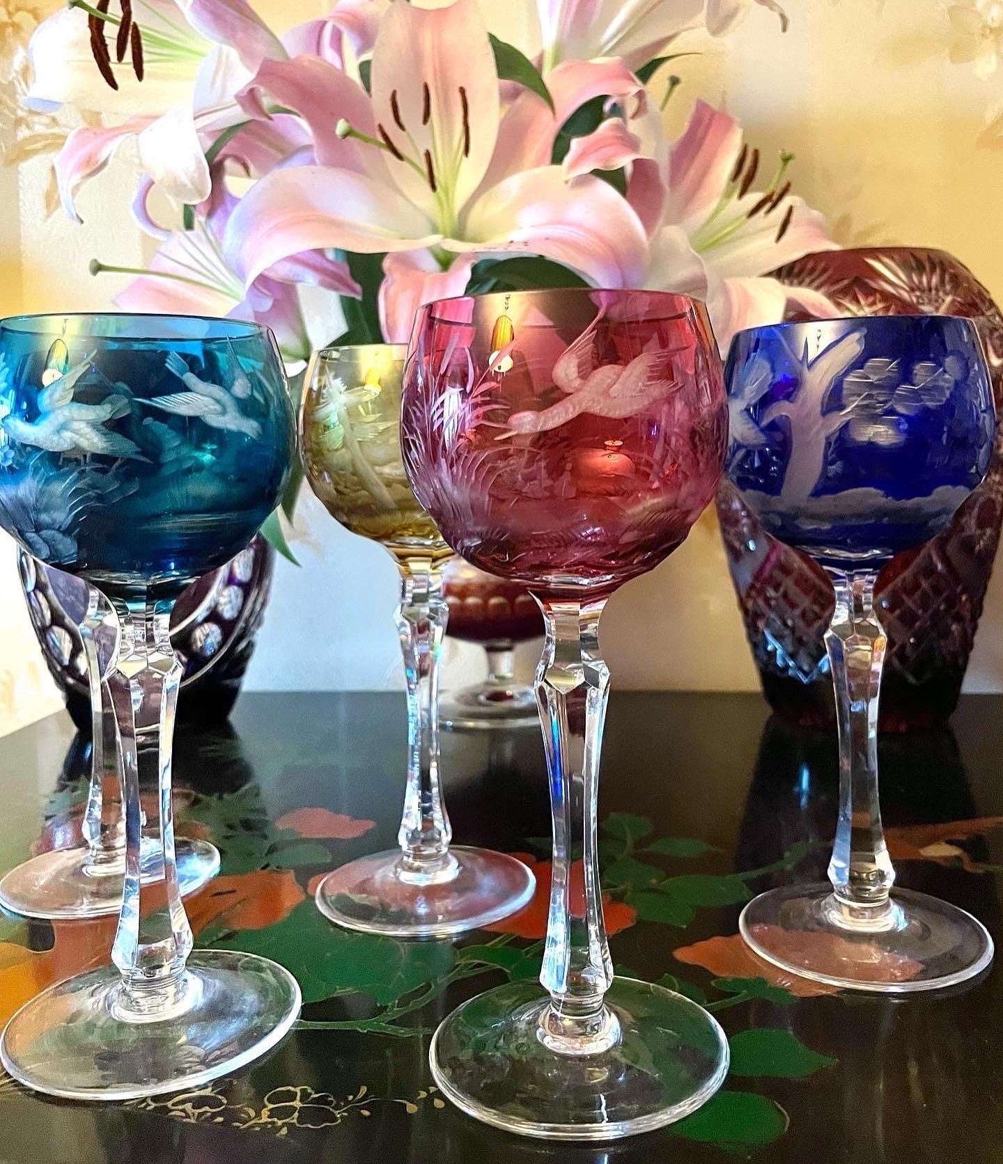 Вінтажні кришталеві келихи для вина/шампанського від MOSER  Чехославаччина