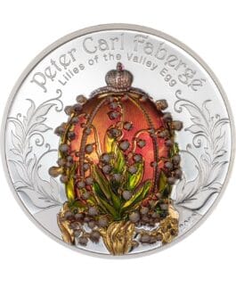 купить серебряную монету 2 oz Faberge Ландыши