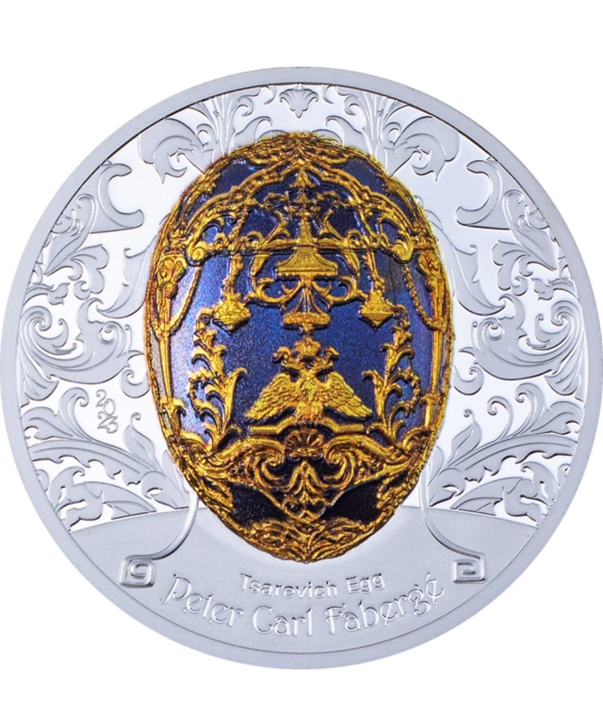 купить серебряную монету 2 oz Faberge Царевич