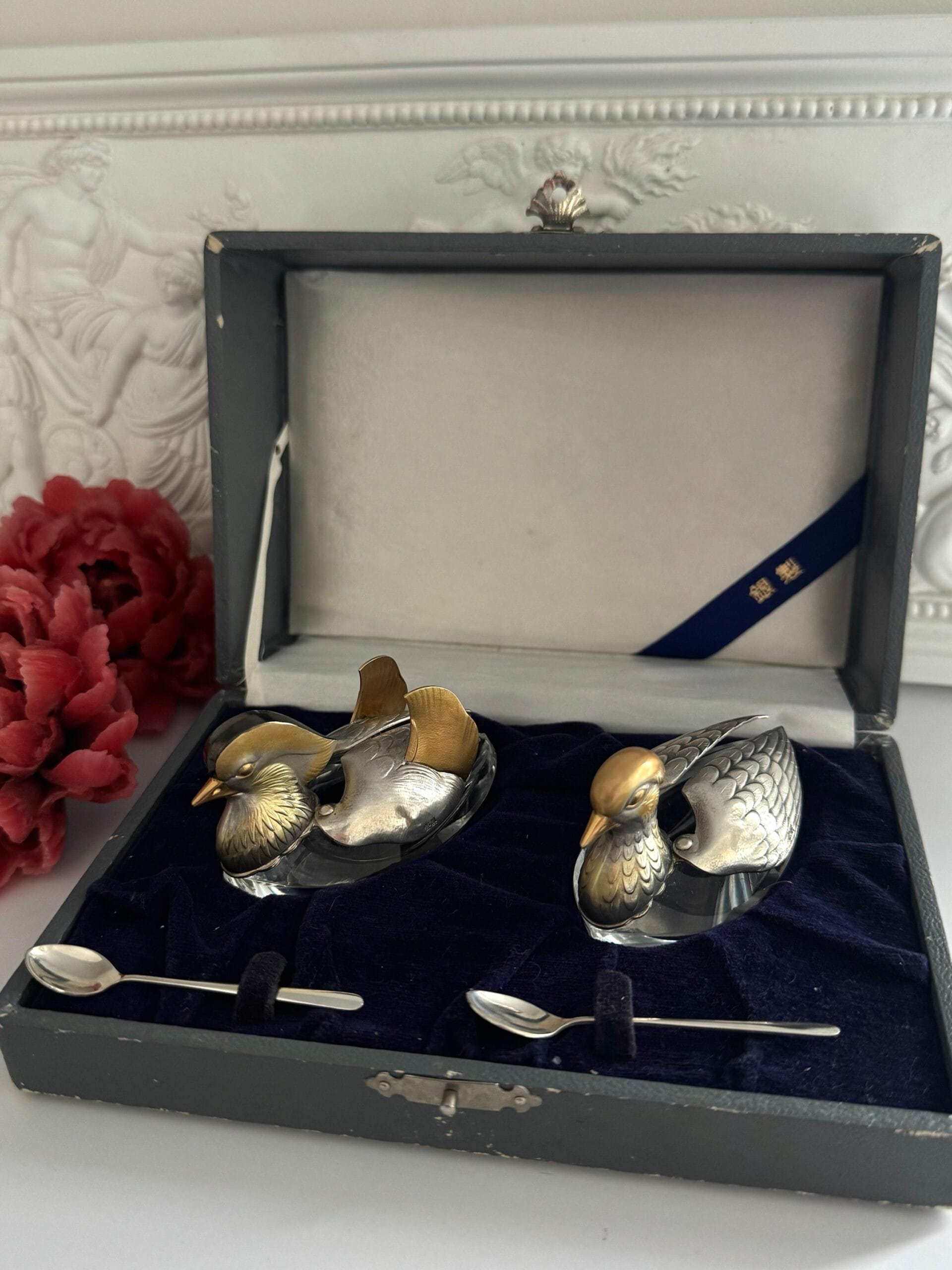 Срібні сільнички птахи , фірма Wako (Японія) 70-ті роки , срібло 925°