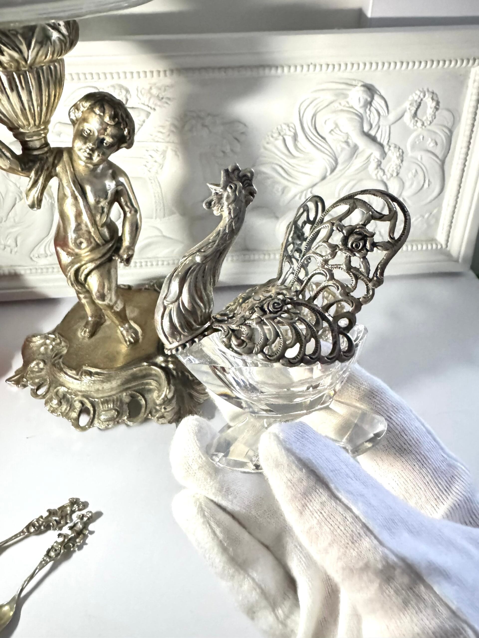 Антикварні срібні сільнички « птахи» від  Johann Hohmann Germany (Йоганн Хоуман , Німеччина  1895–1930 рр , срібло 835°