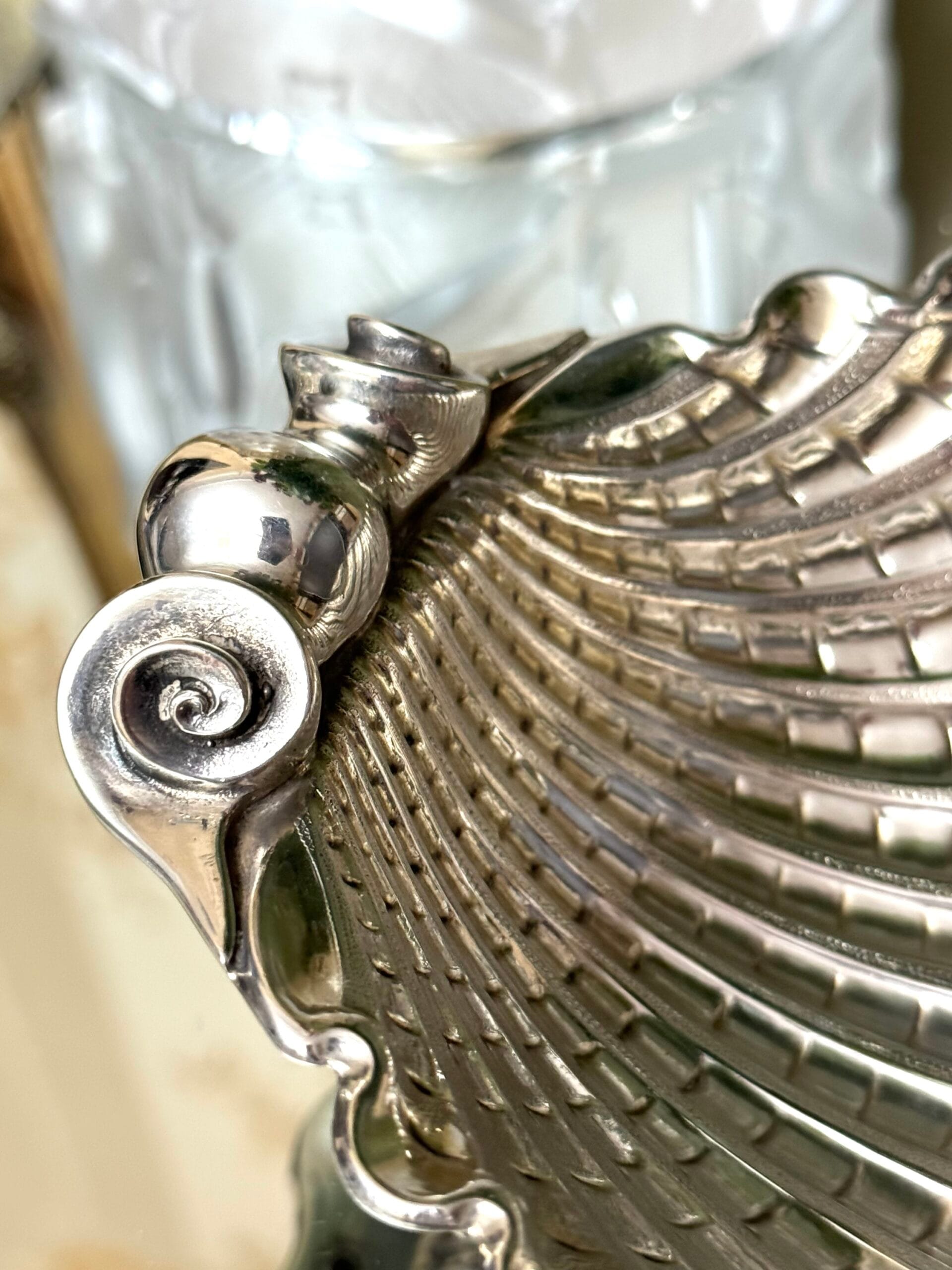 Срібна ікорниця мушля Італія 800° проба