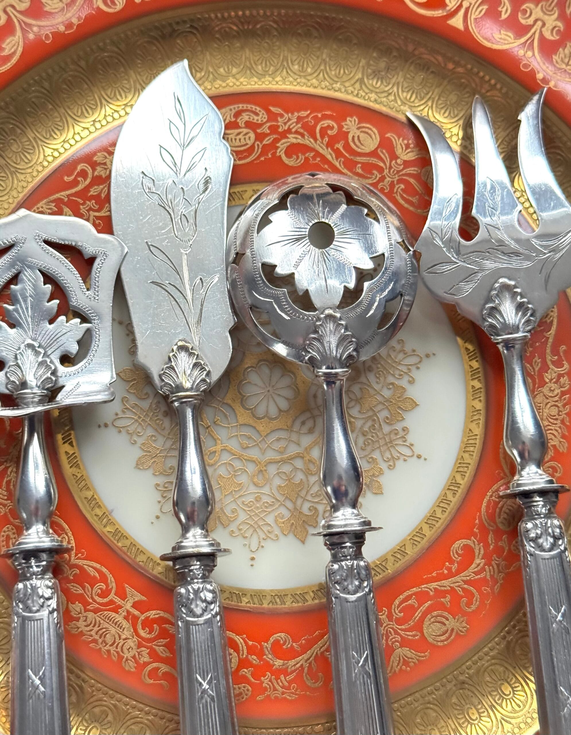 Антикварні срібні прибори для закусок - Зображення 4