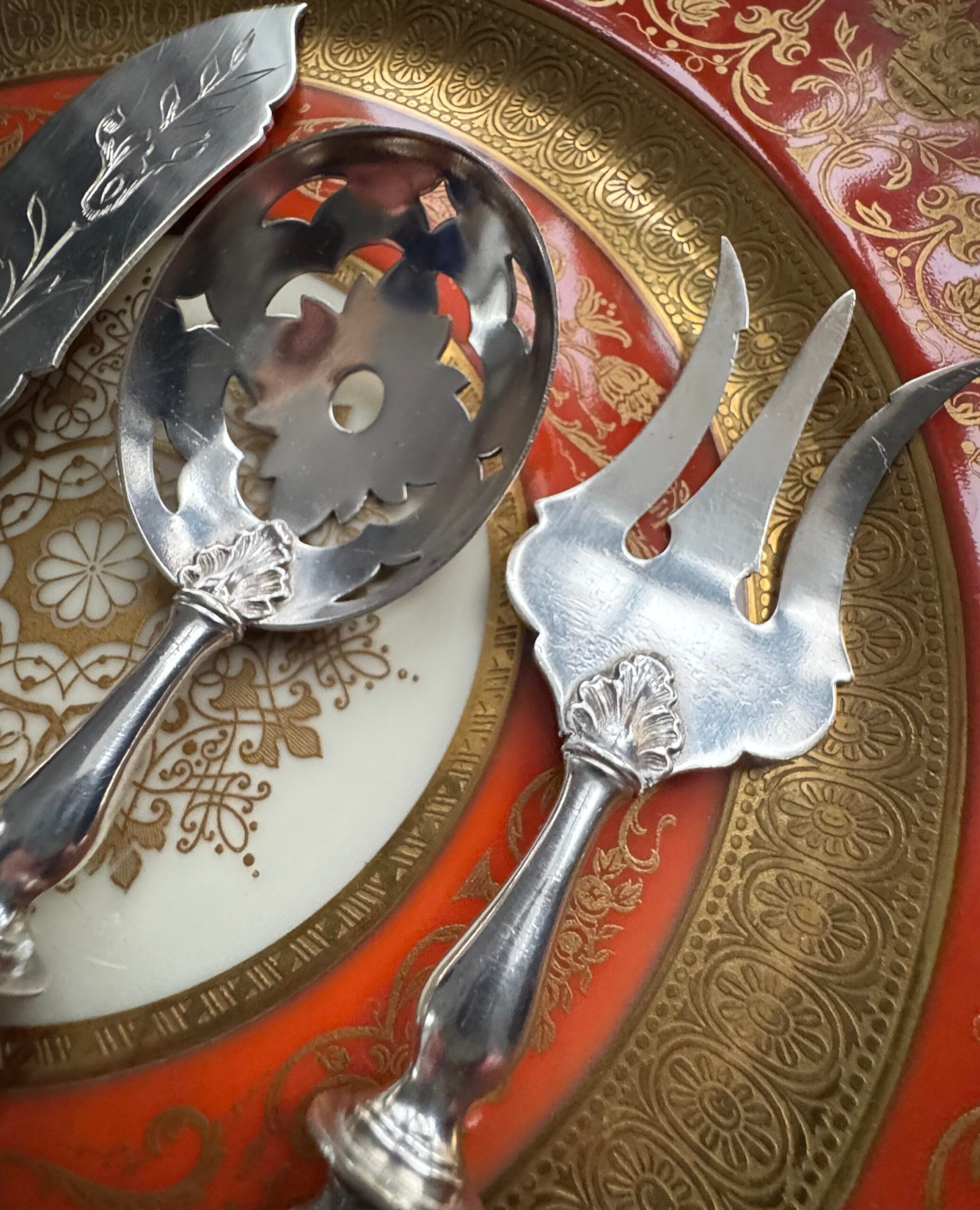 Антикварні срібні прибори для закусок - Зображення 9