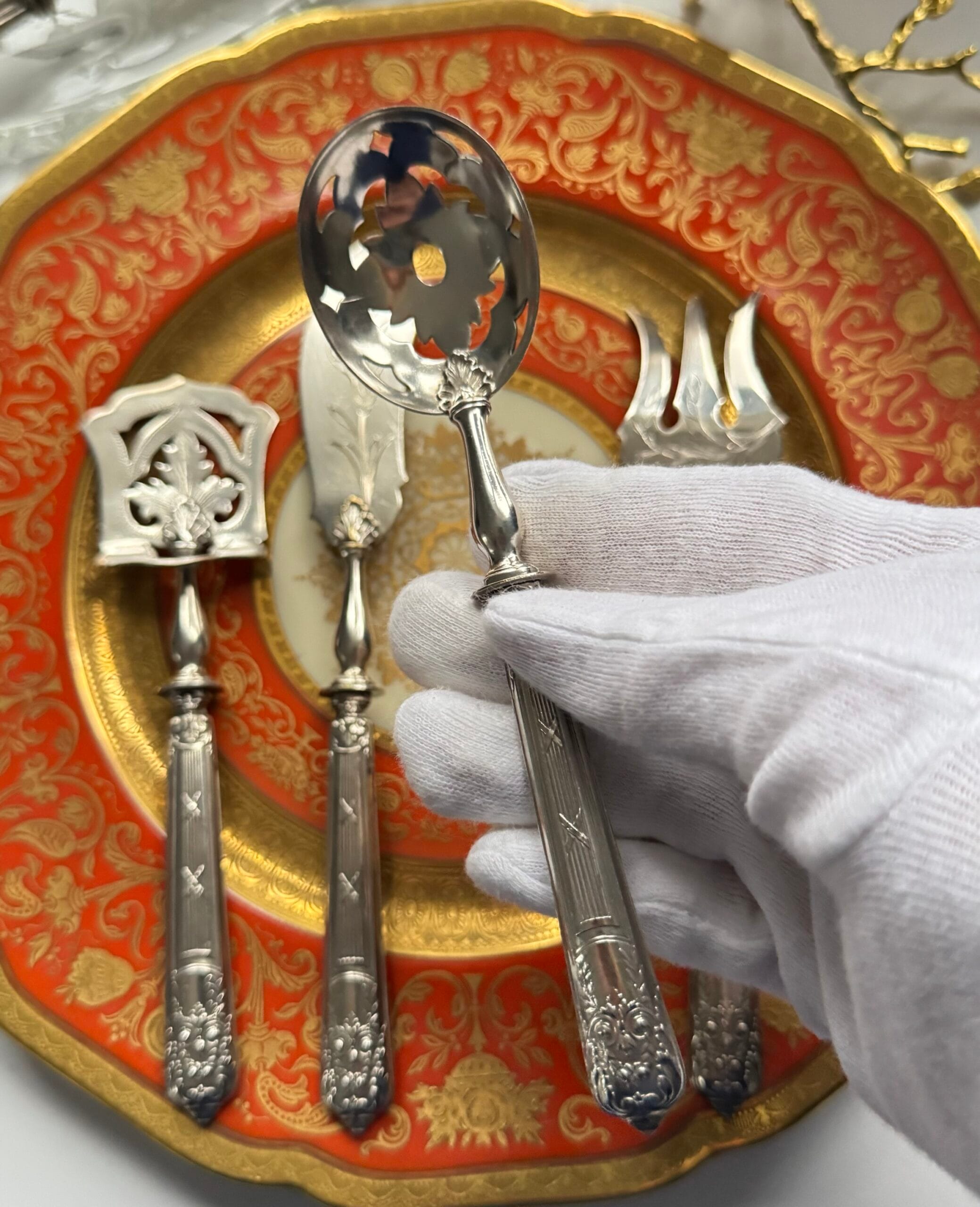 Антикварні срібні прибори для закусок - Зображення 10