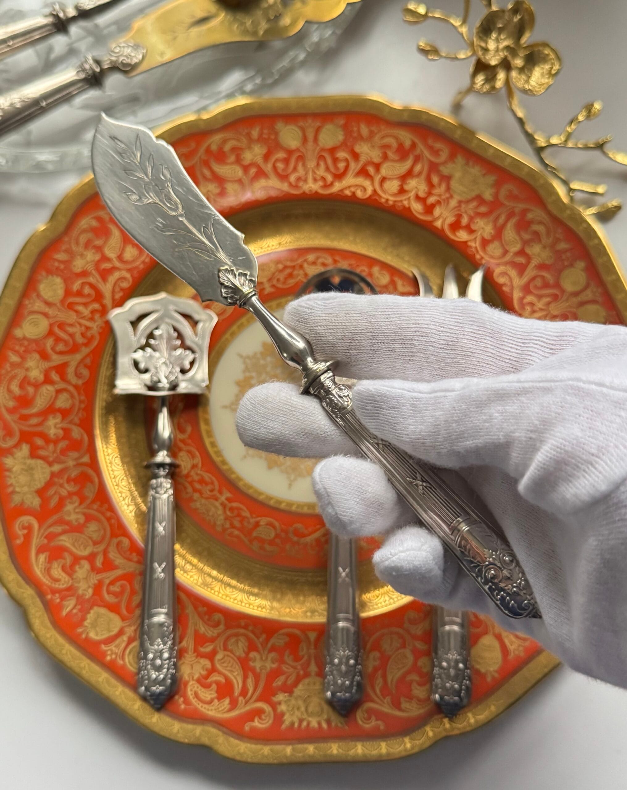 Антикварні срібні прибори для закусок - Зображення 11