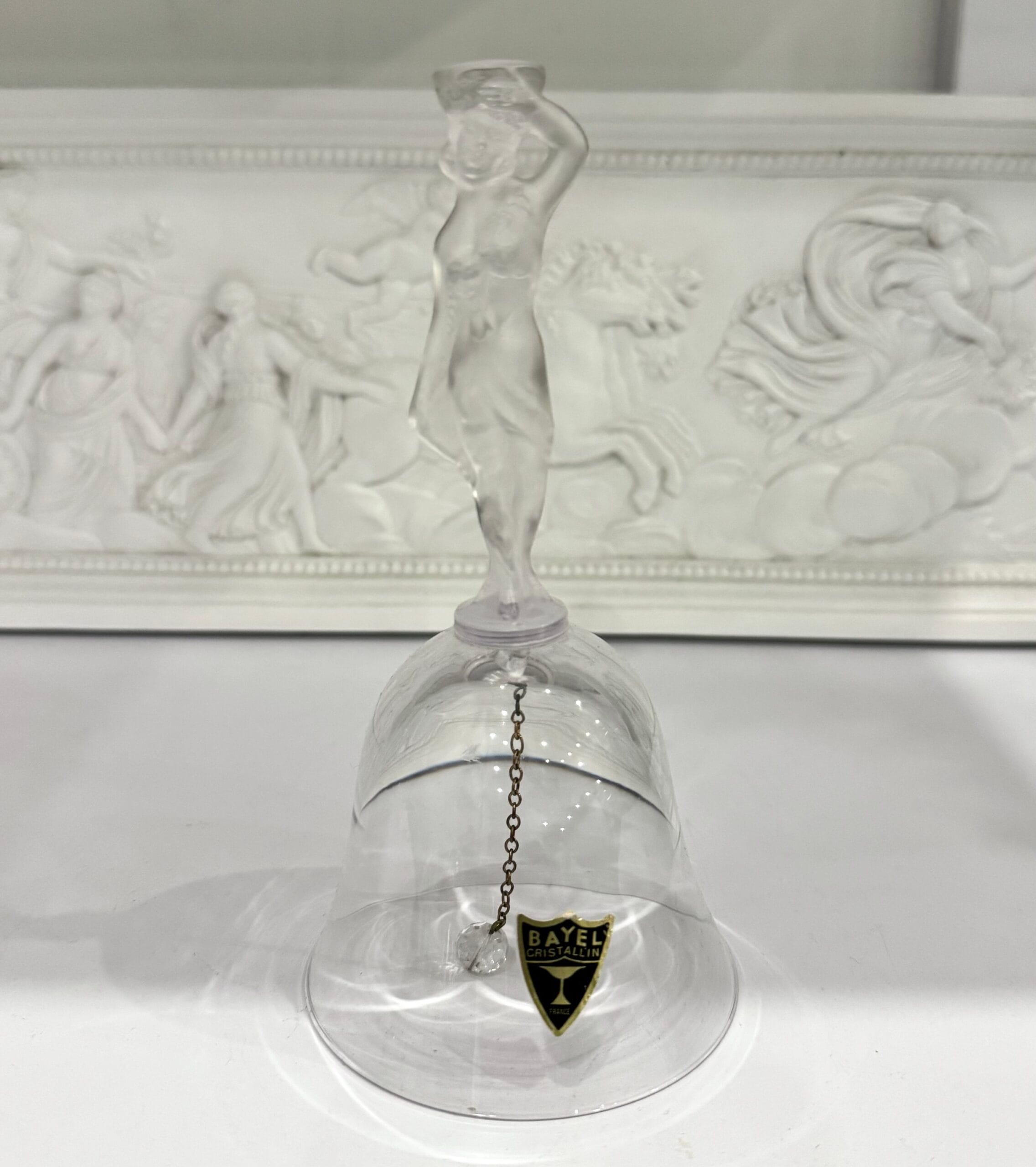 Хрустальный колокольчик Bayel France «Богиня-Вакханка», высота 14 см, винтаж