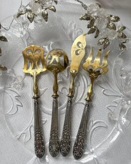 Антикварный набор для закусок Минерва 950 Франция XIX век