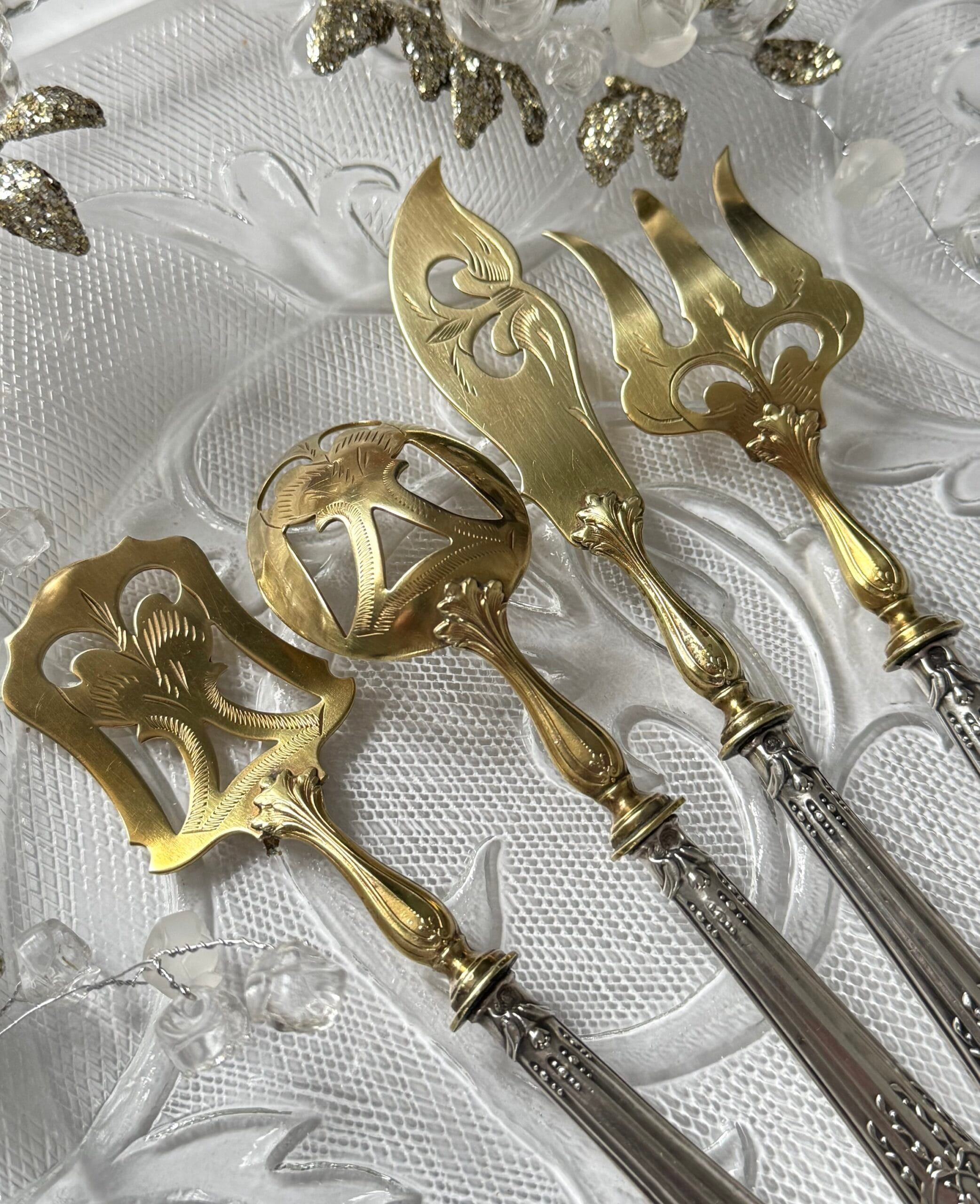 Антикварний срібний набір Франція кінець 19 віку - Зображення 3