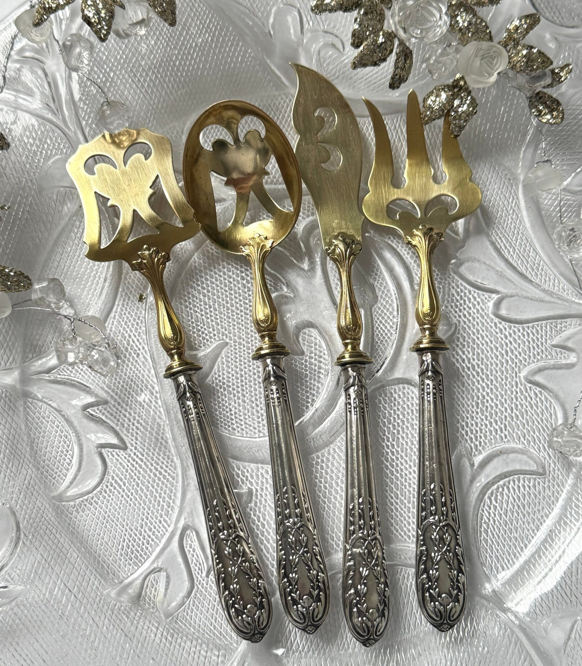 Антикварний срібний набір Франція кінець 19 віку - Зображення 4