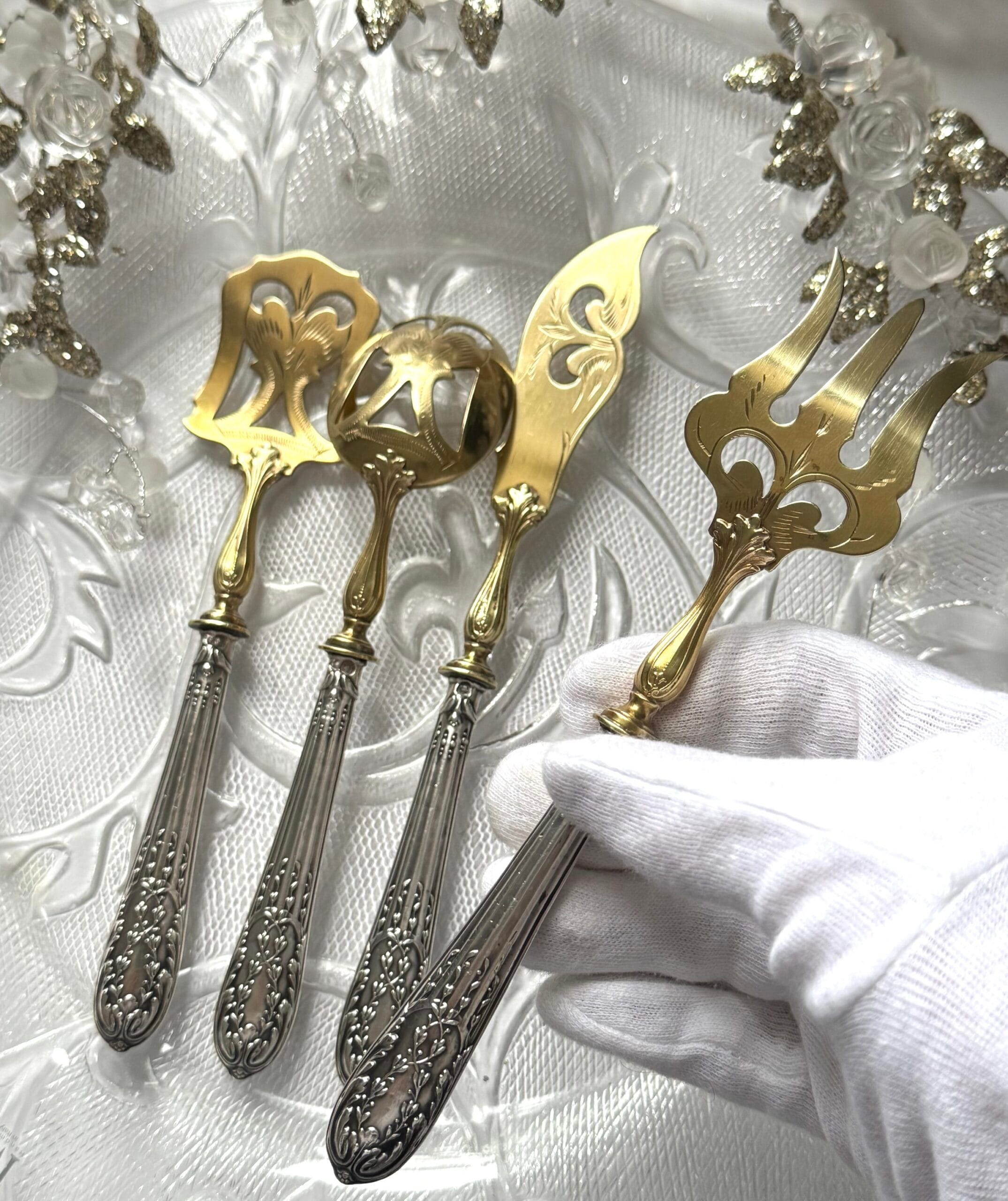 Антикварний срібний набір Франція кінець 19 віку - Зображення 7