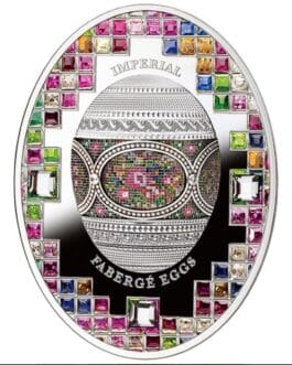 Серебряная монета Faberge Мозаичное яйцо 2021, 2 Oz, Proof, Ниуэ