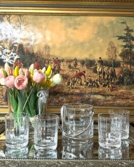 Антикварный набор для виски Baccarat «Capri», бокалы 10,5 см, ведро 13 см, хрусталь