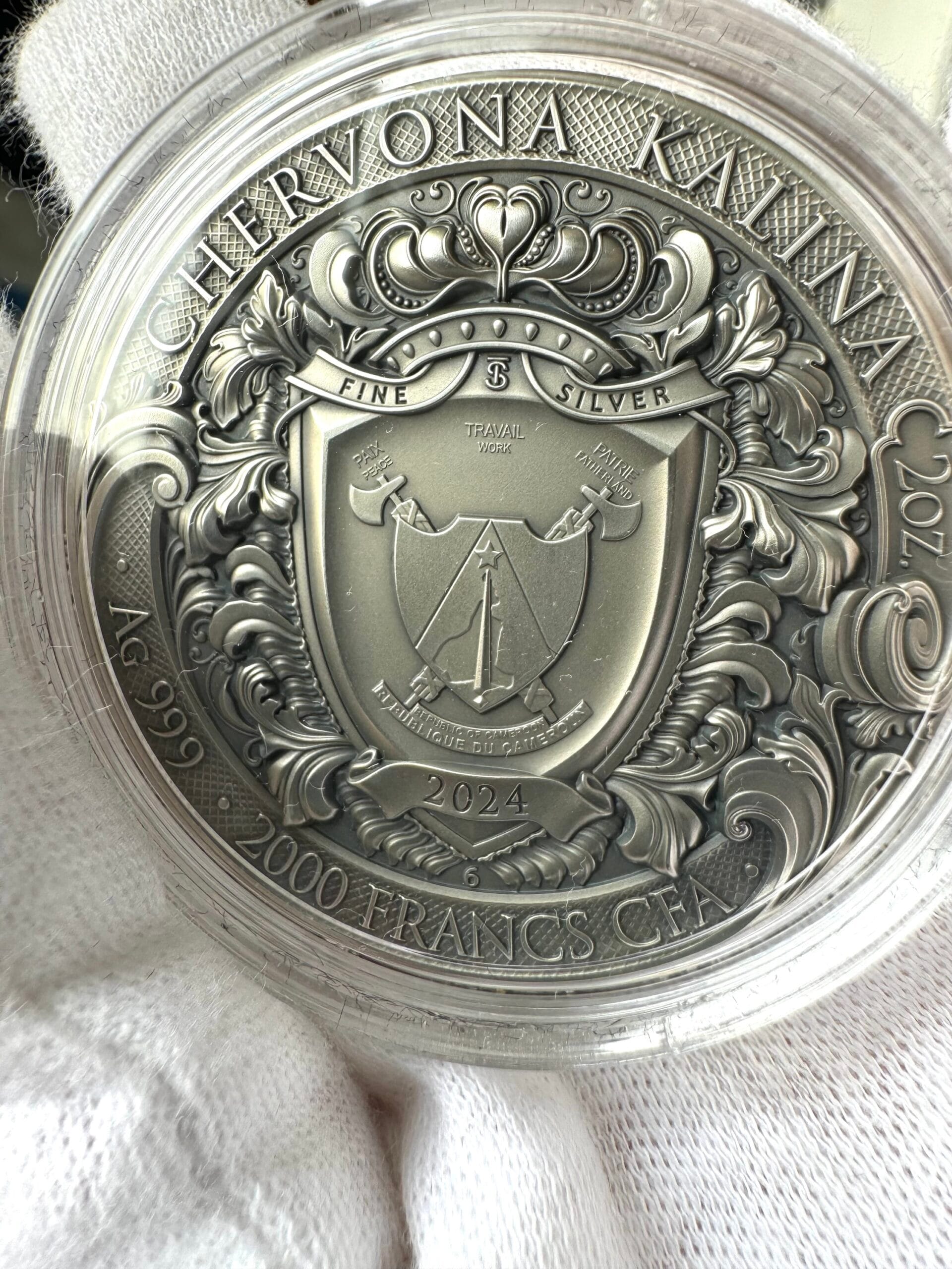 Колекційна срібна монета «Червона Калина» 2 унції T&S coin Cameroon, Vilnius, Lithuania( Латвія) 2024 , тираж 500 штук - Зображення 15