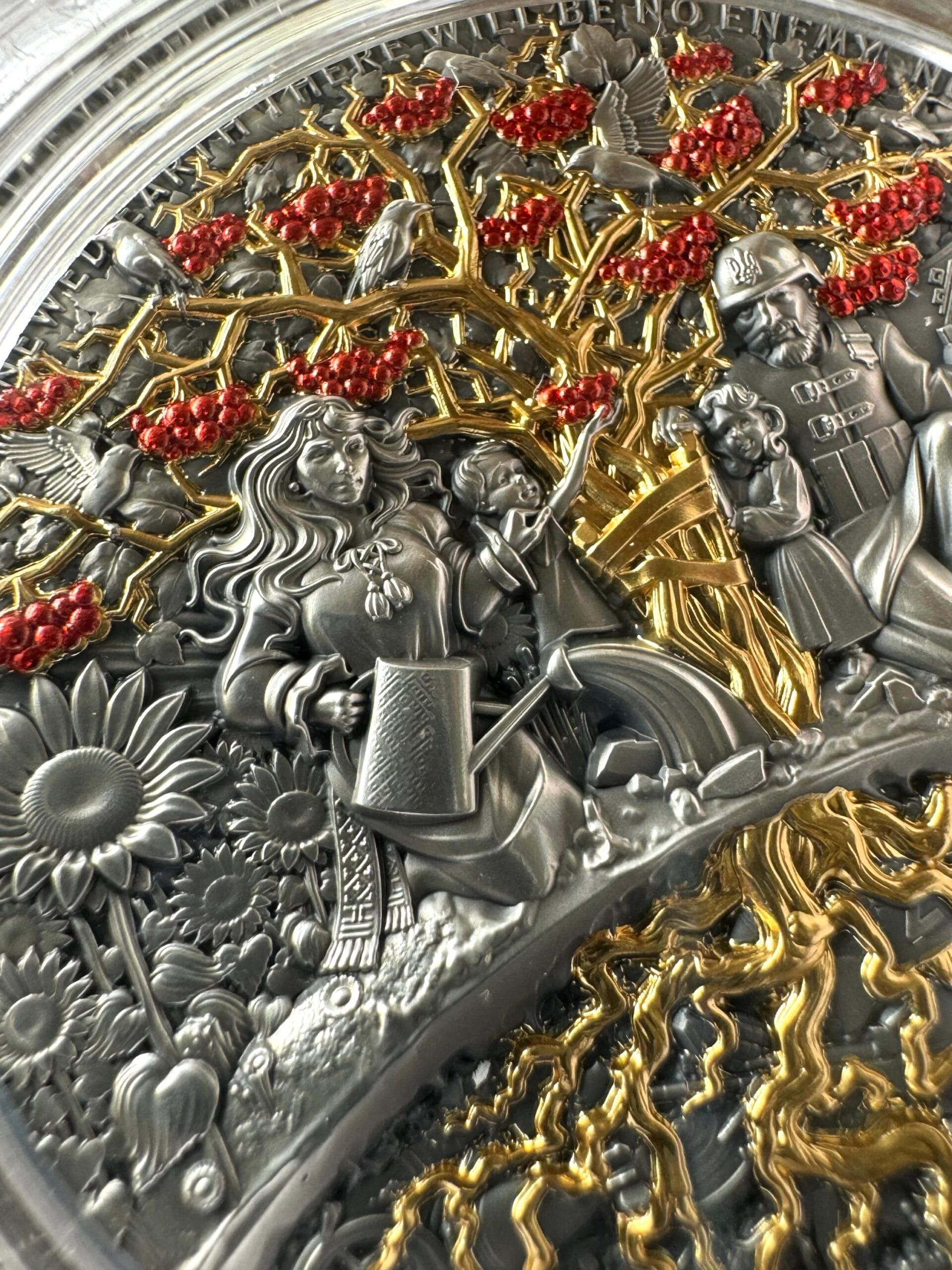 Колекційна срібна монета «Червона Калина» 2 унції T&S coin Cameroon, Vilnius, Lithuania( Латвія) 2024 , тираж 500 штук - Зображення 12