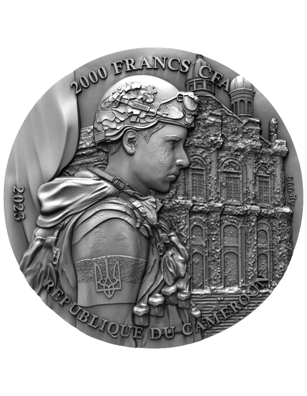 Колекційна срібна  монета з УФ ефектом «Острів Зміїний» 2023 р. , Carpathiam mint , Cameroon , тираж 500 шт