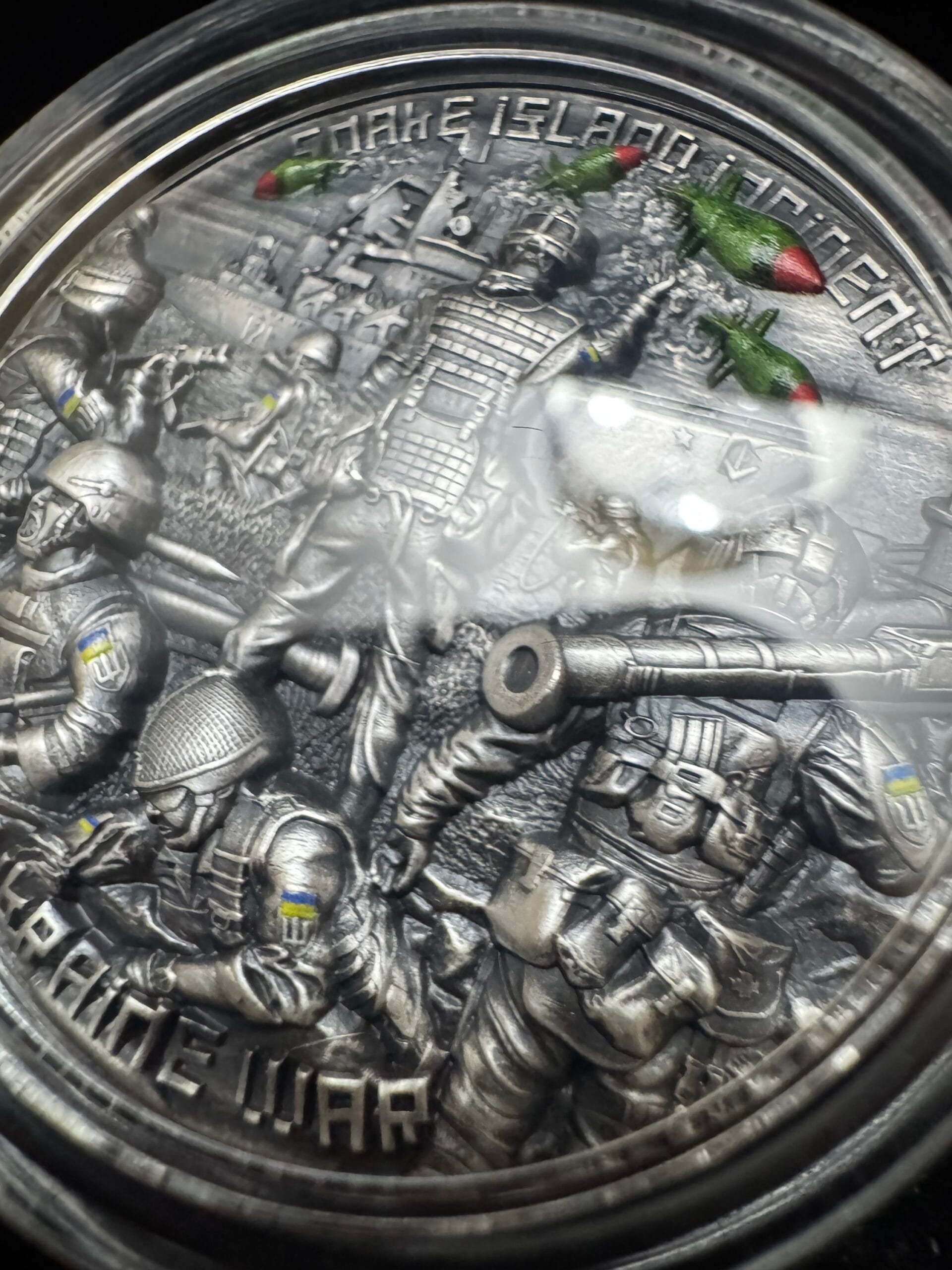 Колекційна срібна монета з УФ ефектом «Острів Зміїний» 2023 р. , Carpathiam mint , Cameroon , тираж 500 шт - Зображення 6