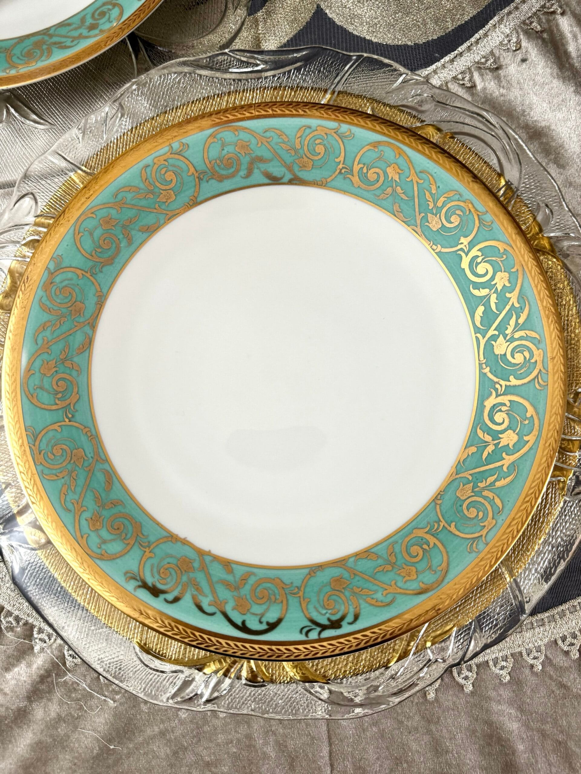 Тарелка Haviland & Co Limoges бирюзовая