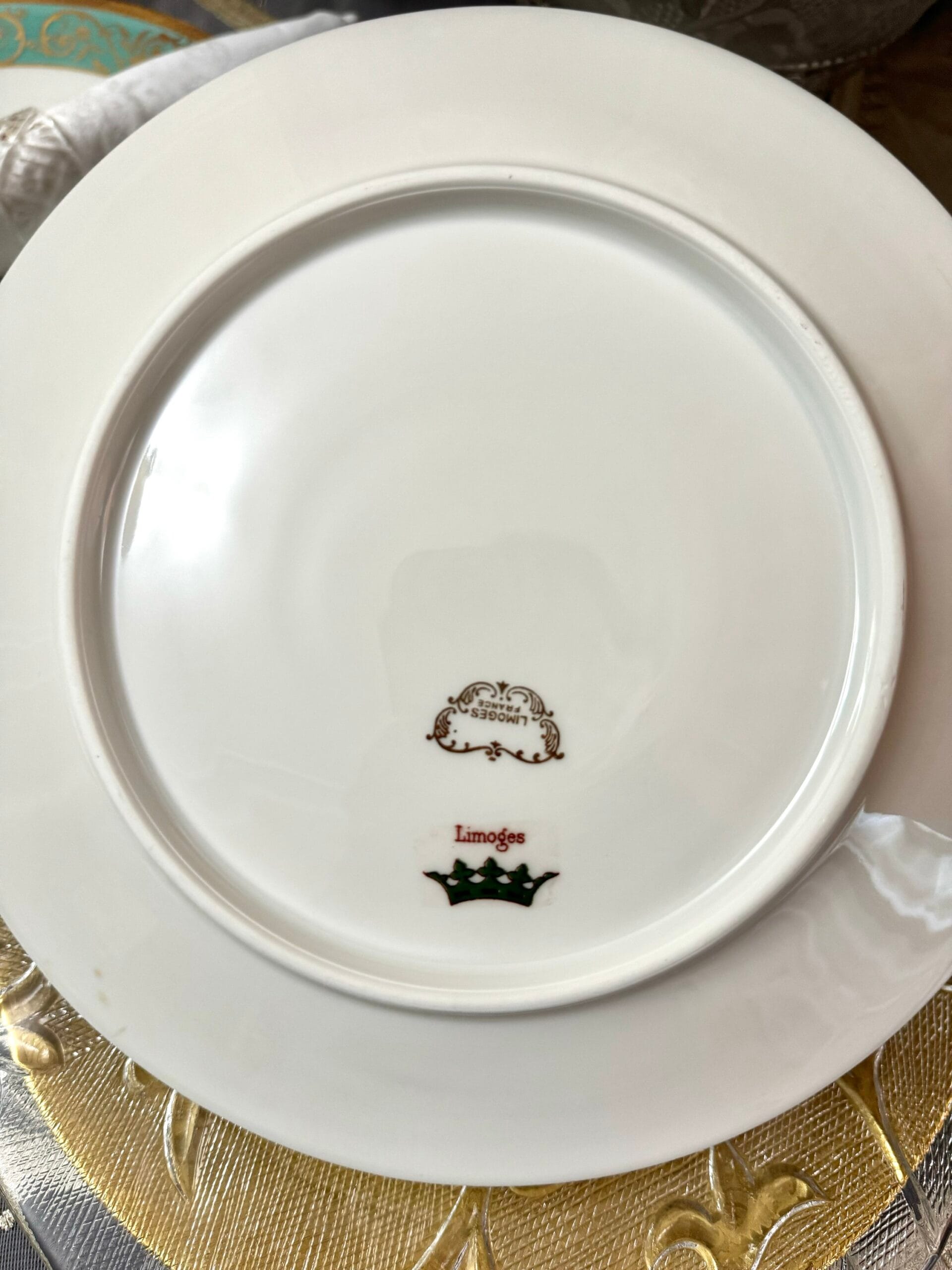 Антикварні бірюзові тарілки Limoges, Франція (1900–1915 рр.) , розмір 25 см - Зображення 11