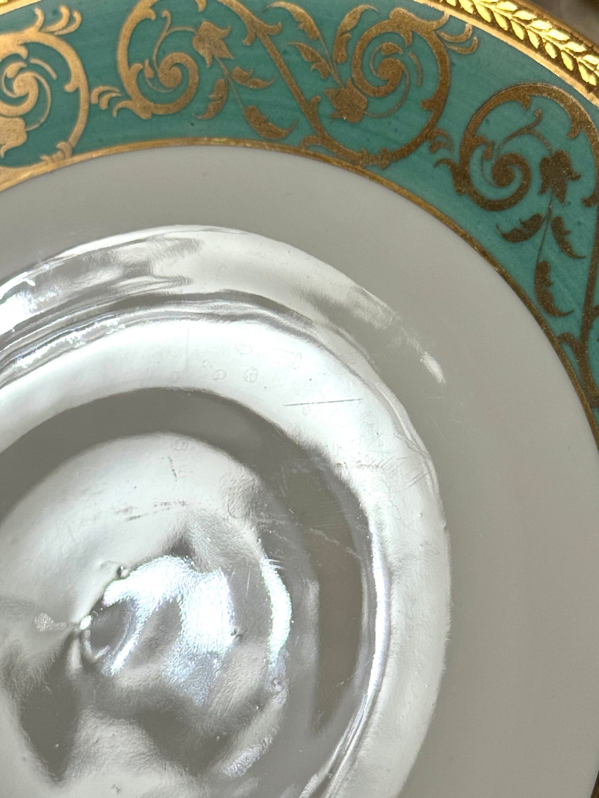 Антикварні бірюзові тарілки Limoges, Франція (1900–1915 рр.) , розмір 25 см - Зображення 8