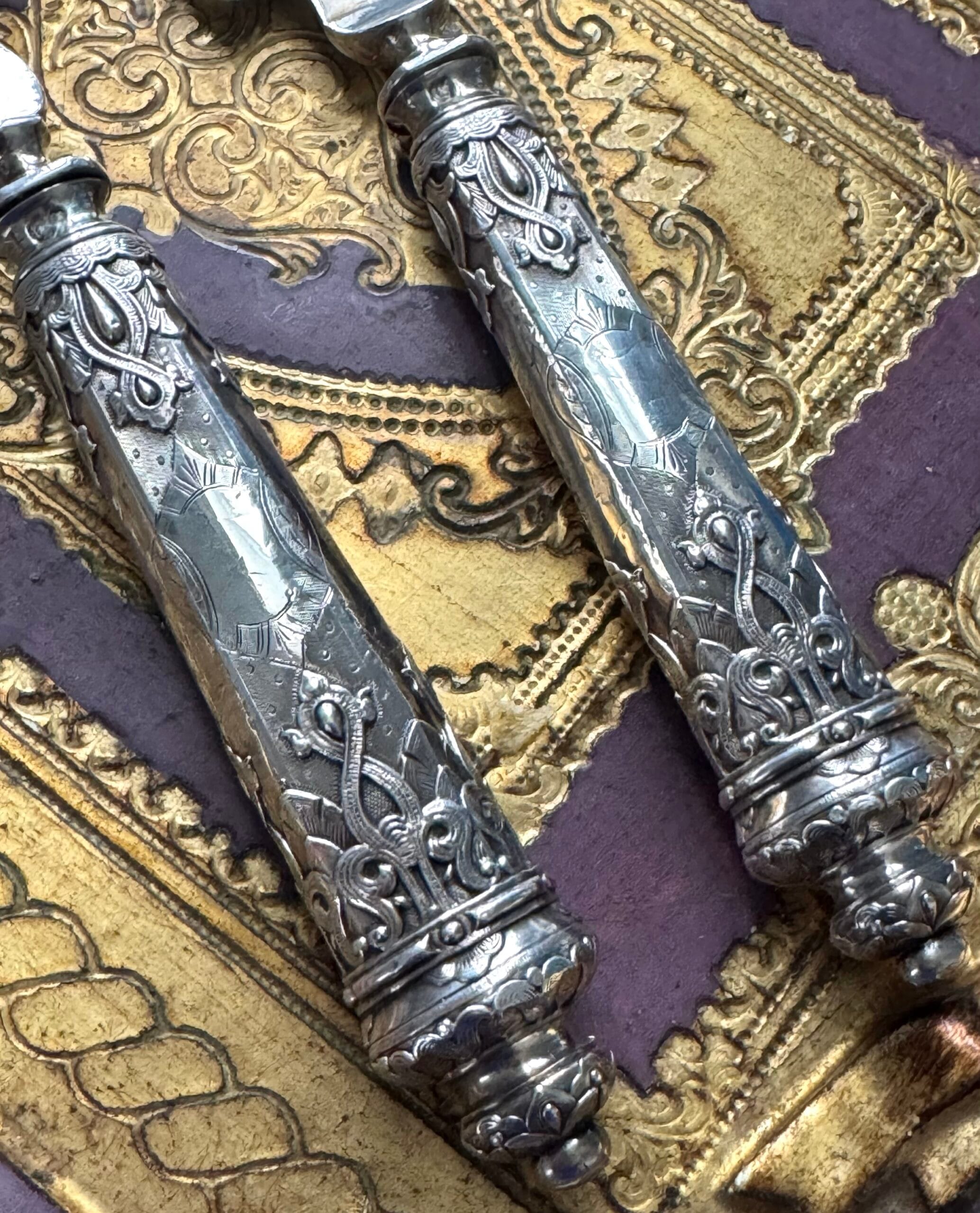 Антикварні срібні прибори для риби - Зображення 3