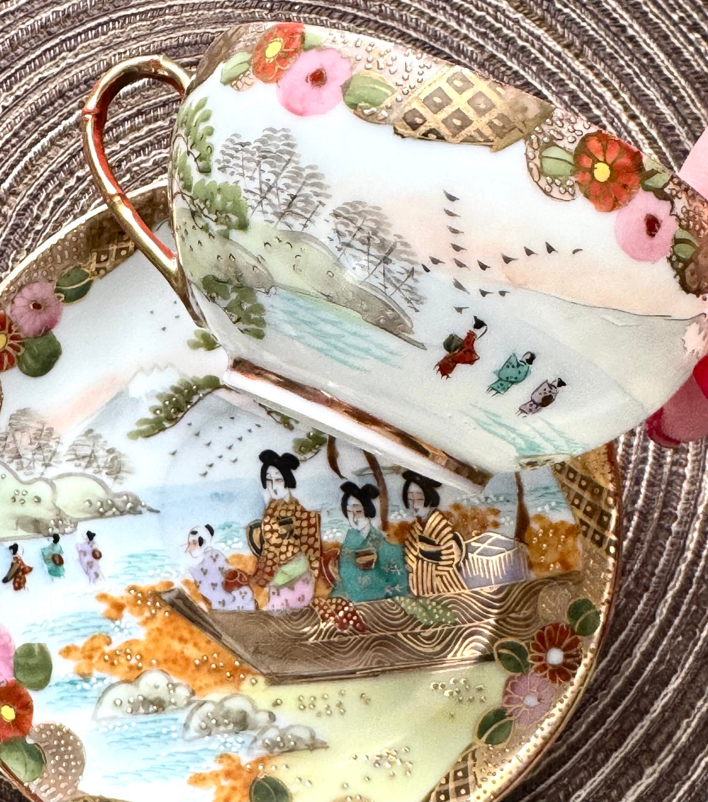 Антикварна колекційна двійка Satsuma - Зображення 4