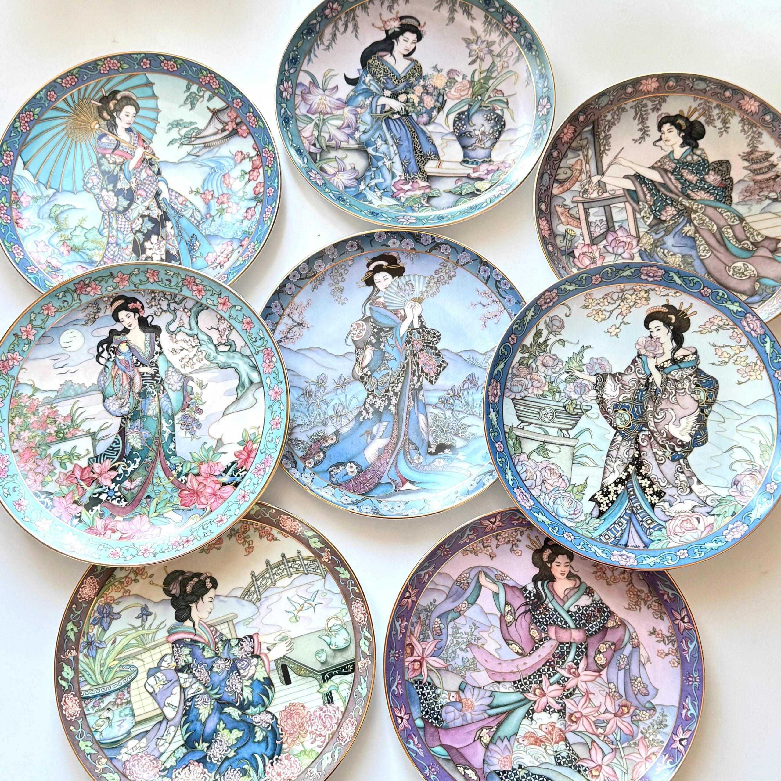 Колекційна серія декоративних тарілок в японському стилі від Royal Doulton - Princess of the Iris, створених для Franklin Mint - Зображення 2