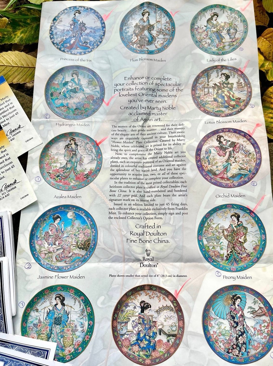 Колекційна серія декоративних тарілок в японському стилі від Royal Doulton - Princess of the Iris, створених для Franklin Mint - Зображення 11