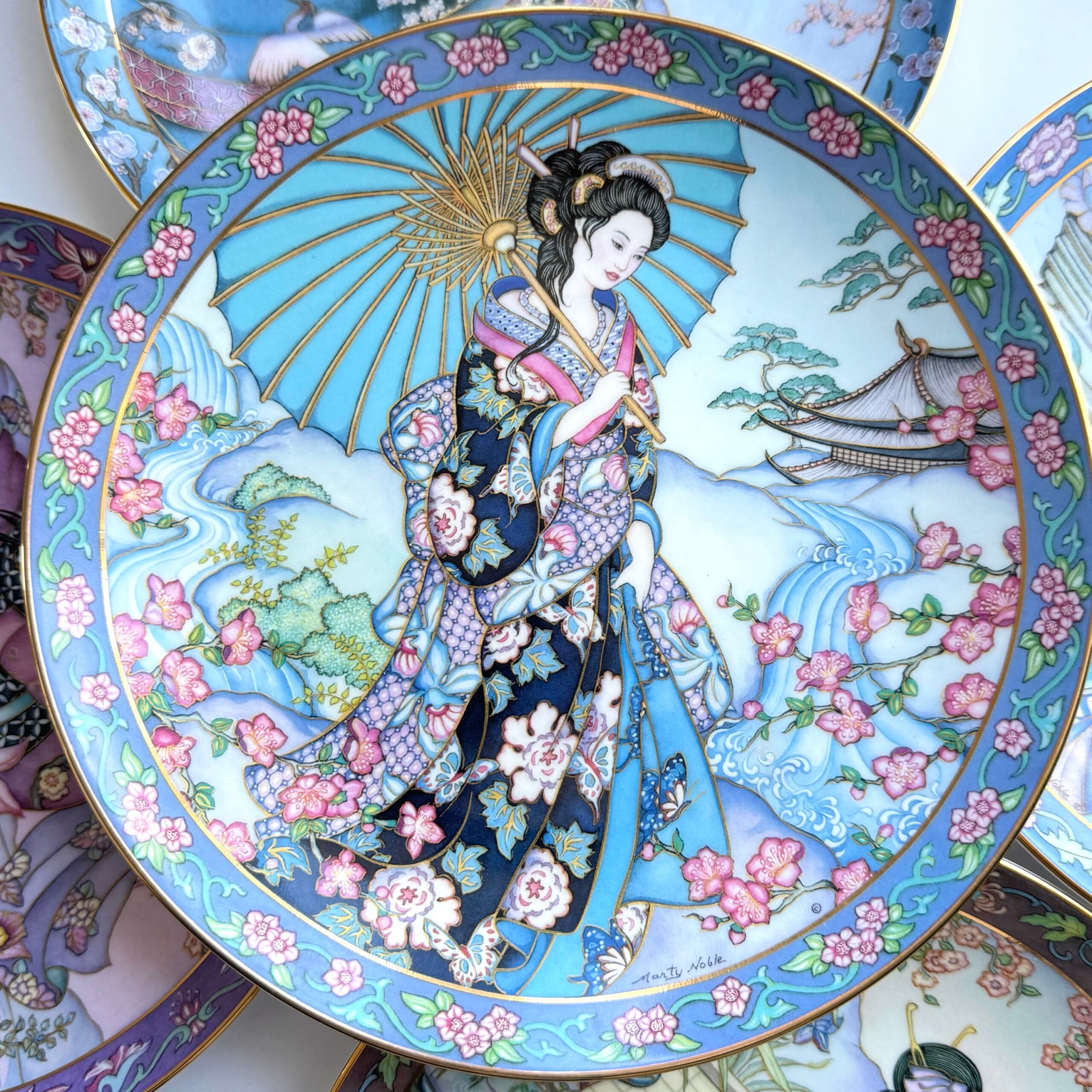 Колекційна серія декоративних тарілок в японському стилі від Royal Doulton - Princess of the Iris, створених для Franklin Mint