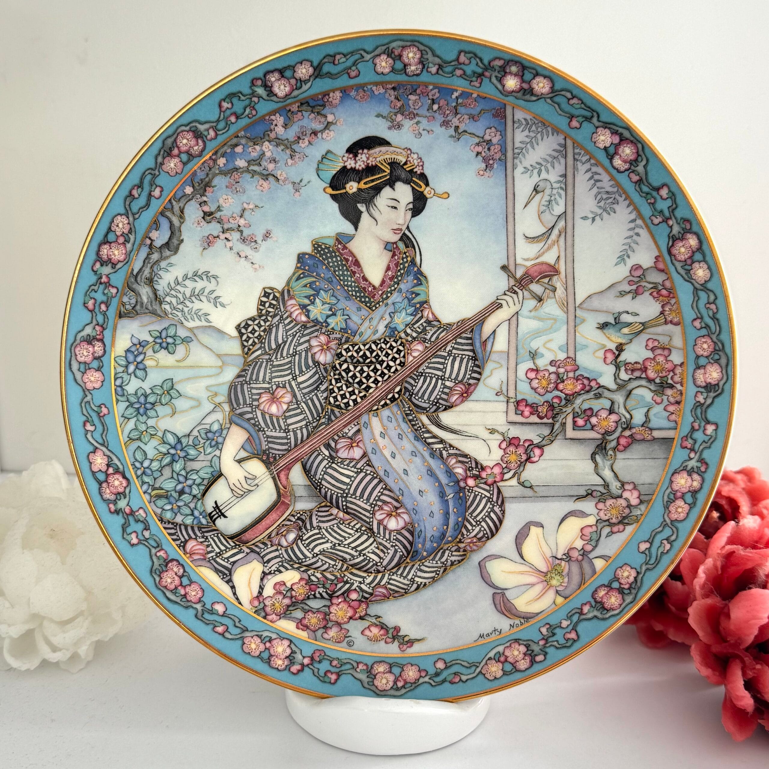 Колекційна серія декоративних тарілок в японському стилі від Royal Doulton - Princess of the Iris, створених для Franklin Mint - Зображення 5