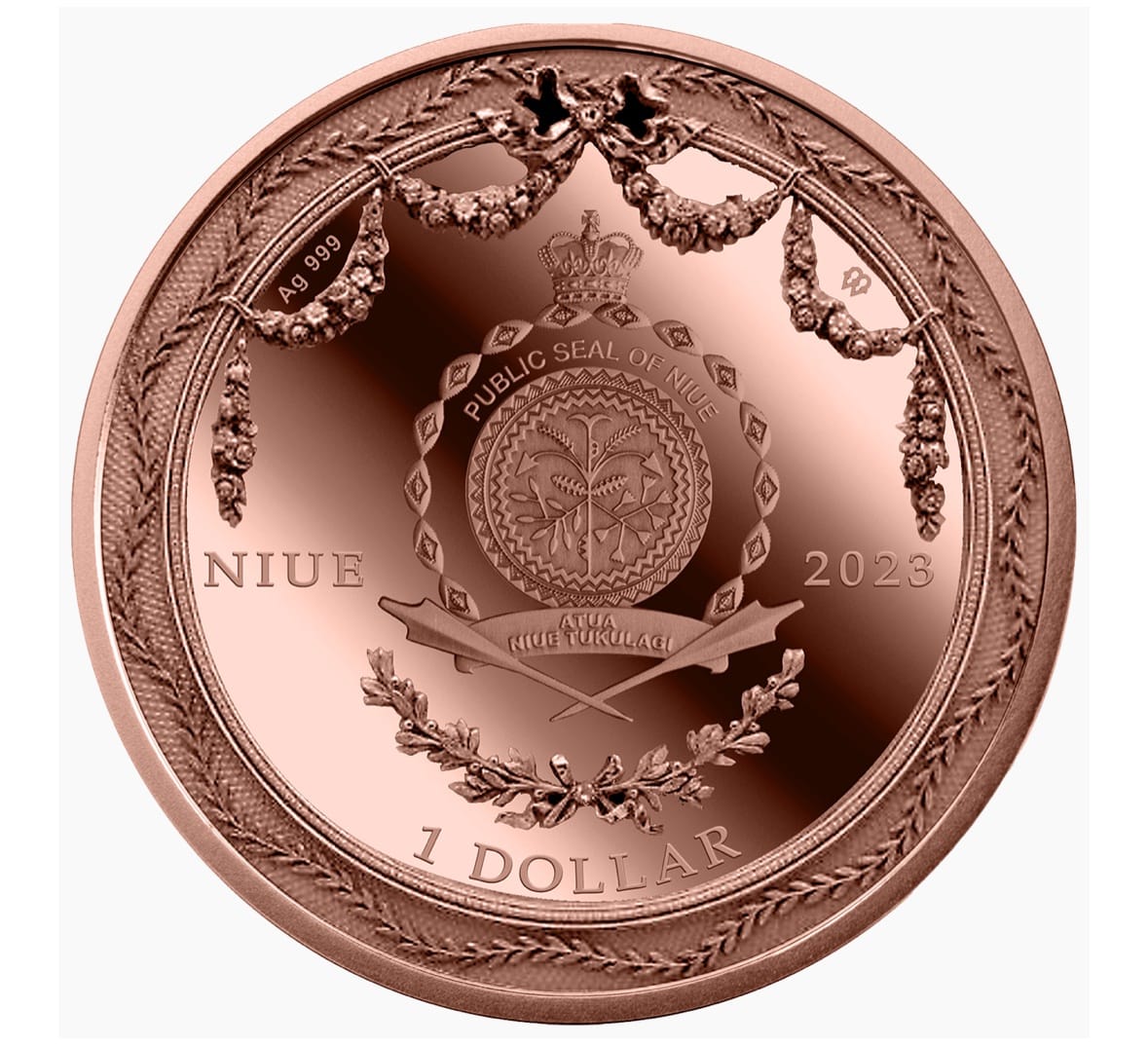 Колекційна срібна монета годинник Фаберже - з серії «Мистецтво Фаберже»